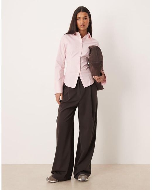 Gina Tricot Pink Cinched Waist Blouse