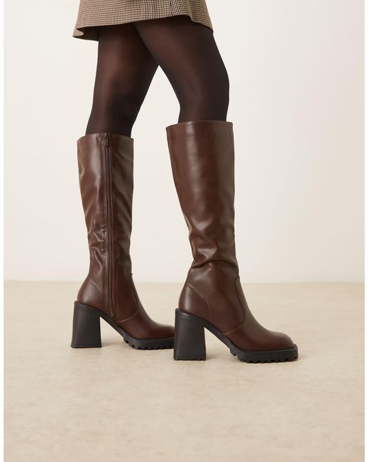 Raid Natural Adilah Block Heel Knee Boots