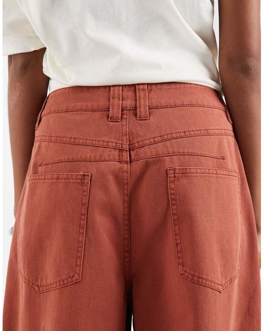ASOS Red Barrel Leg Pants With Washed Effect