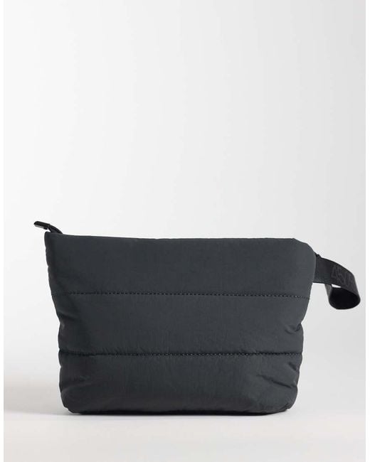 4505 Black Padded Woven Gym Wash Bag With Key Clip
