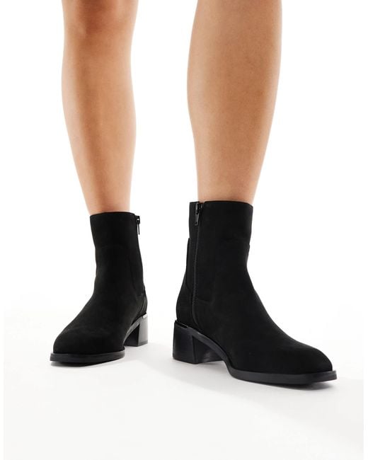 ALDO Black Meraendar Block Heel Ankle Boots With Metal Detail