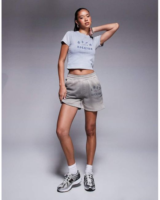 Good For Nothing Gray Sweat Logo Shorts