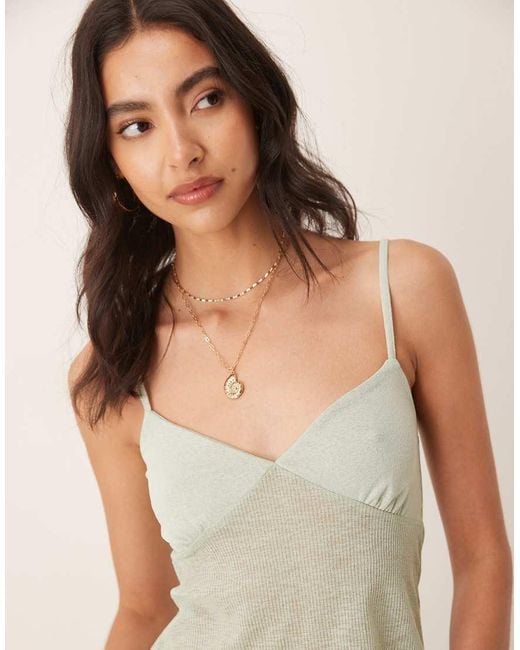 ASOS Geribbelde Camitop in het Blue