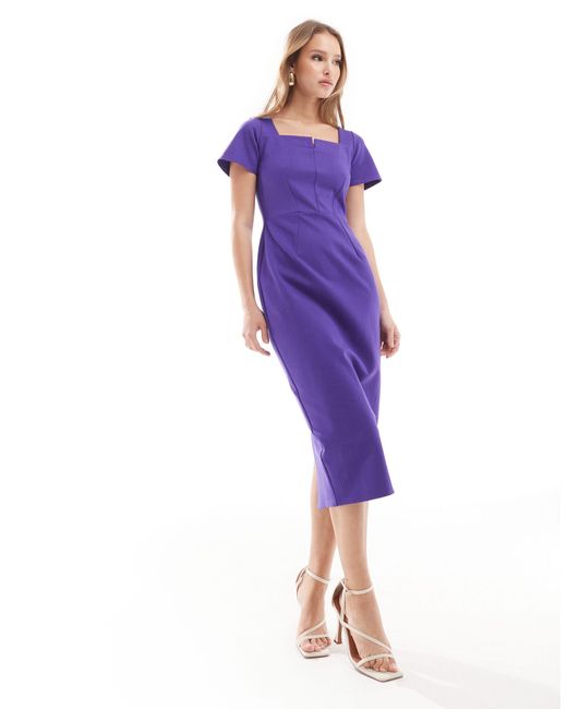 Closet Purple Bodycon Midi Dress