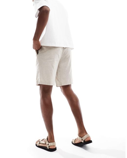 Short en lin avec cordon JJ Rebel pour homme en coloris White