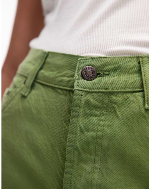TOPSHOP Green – lockere jeans-jorts