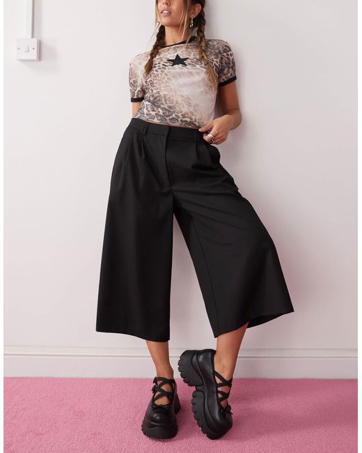 Collusion Black Tailored Cullotte