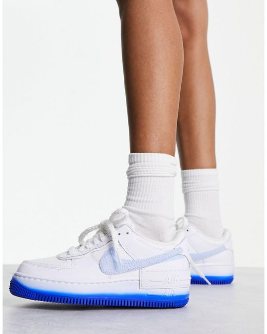 Nike Air Force 1 Shadow Ray Of Hope - Sneakers In En Racer-blauw in het Wit  | Lyst NL