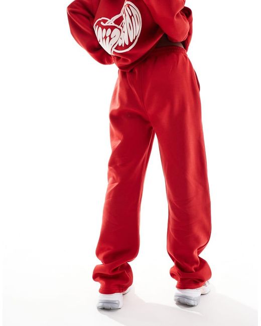 Kaiia Red Wide Leg joggers Co-ord