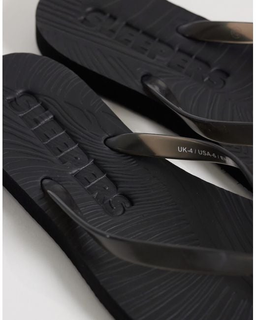 Sleeper Black Tapered Flip Flops