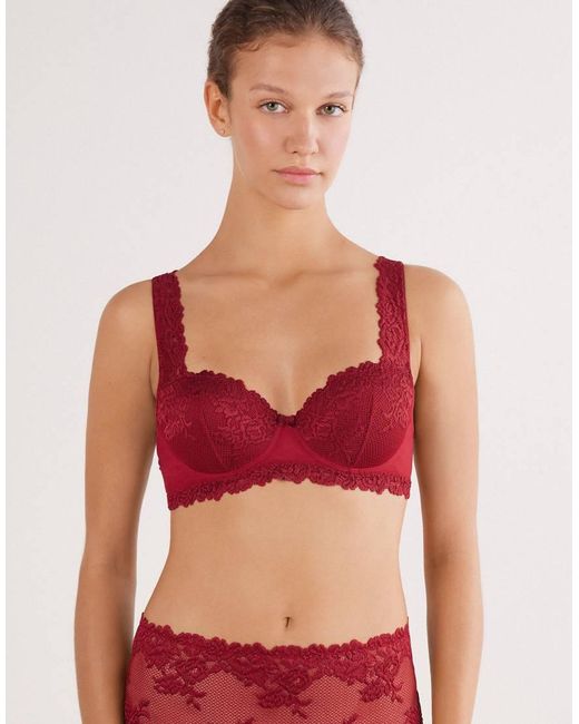 Intimissimi Red Pretty Flowers Sofia Balconette Bra