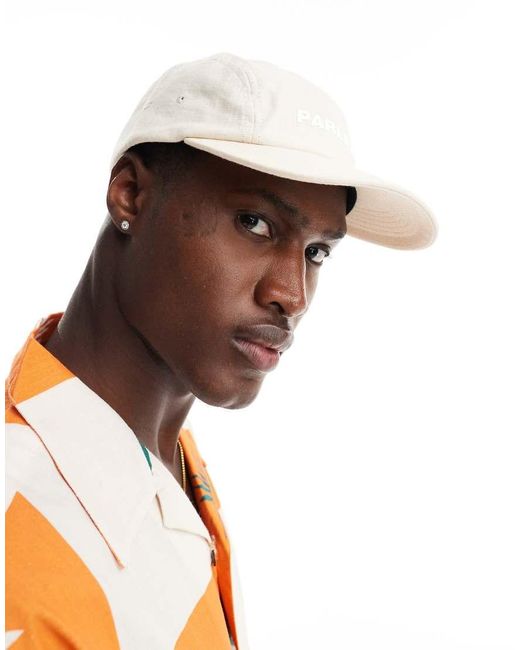 Parlez White Branded Linen Cap for men
