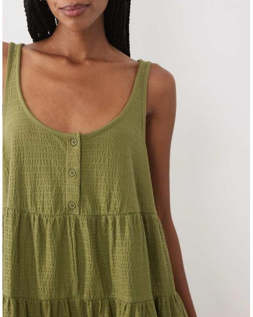 Miss Selfridge Green Tiered Jersey Romper