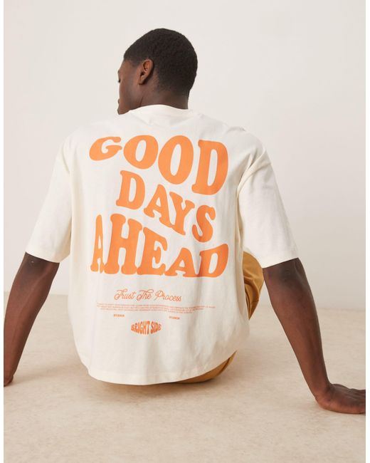 ASOS – kastiges oversize-t-shirt in White für Herren