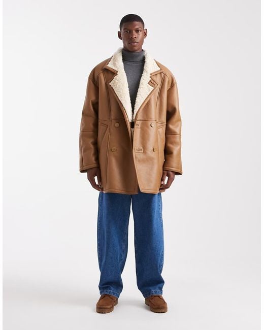 ASOS Oversized Pilotenjack in het Brown voor heren