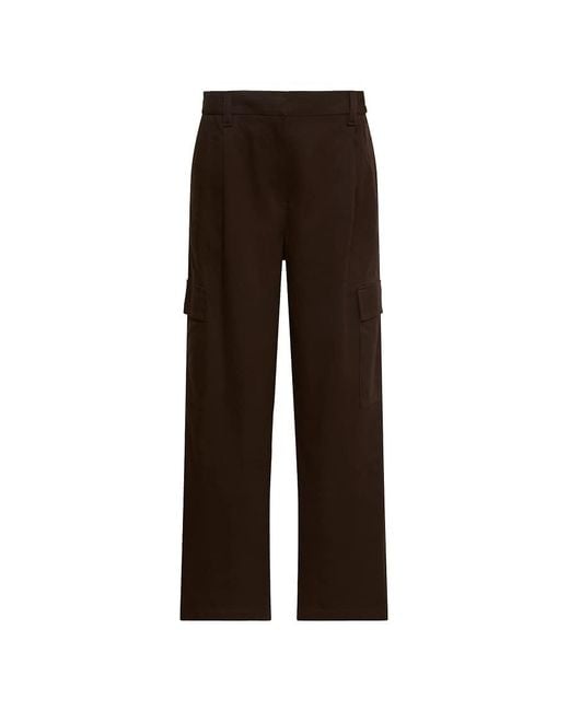 Calvin Klein Brown Cotton Stretch Cargo Pants
