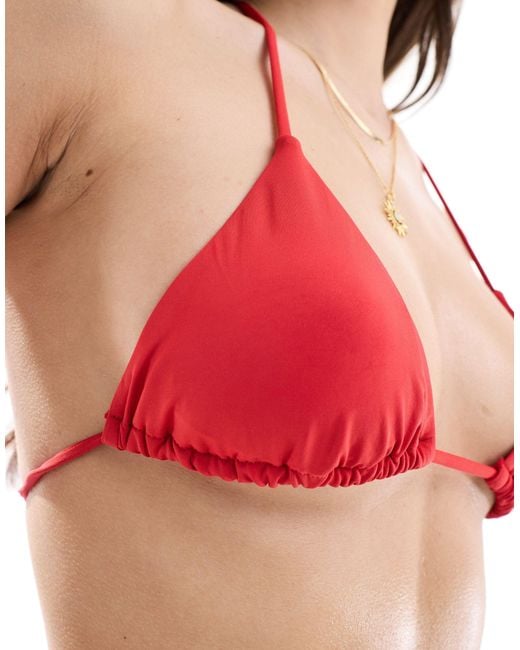 Pull&Bear Red Triangle Bikini Top
