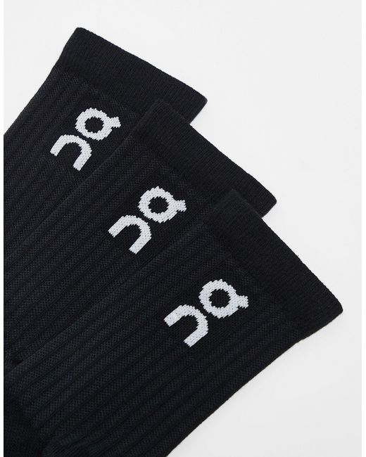 On - confezione da 3 paia di calzini neri con logo di On Shoes in Black da Uomo