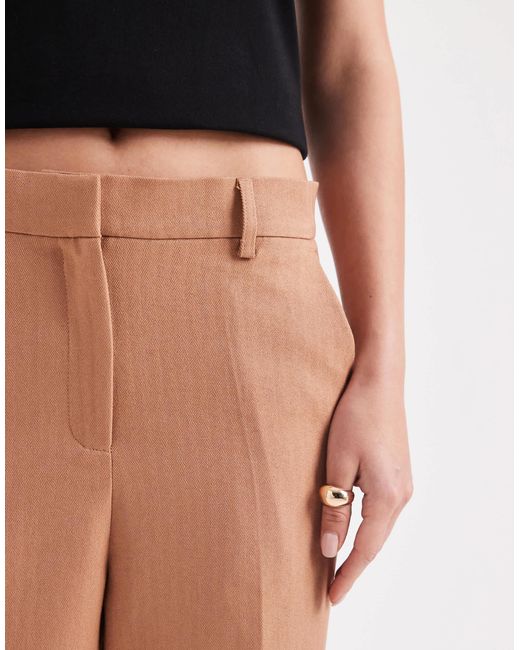 Pantalon d'ensemble habillé large à chevrons - moka Vero Moda en coloris White