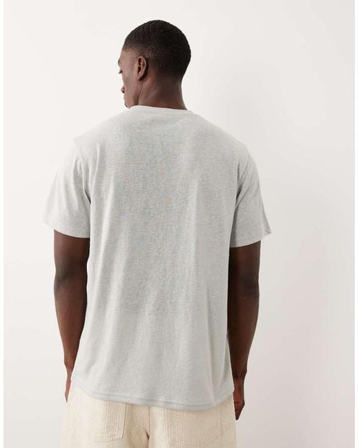 ASOS White Regular Fit Linen Look T-shirt for men