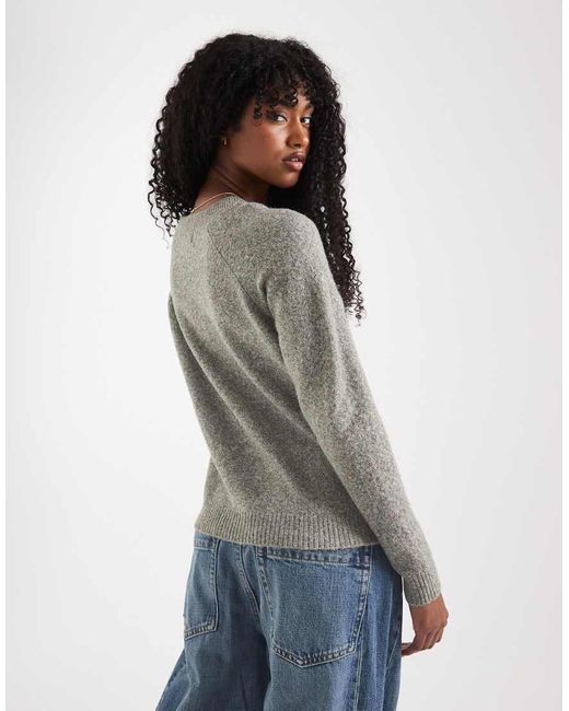 Vero Moda Gray Round Neck Knit Sweater