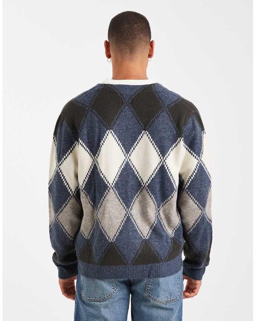 Cárdigan Con Patrón De Rombos De Punto Valencia De Levi's de hombre de color Blue
