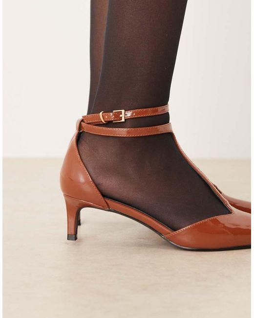 Raid Brown Tosha Kitten Heel Shoes