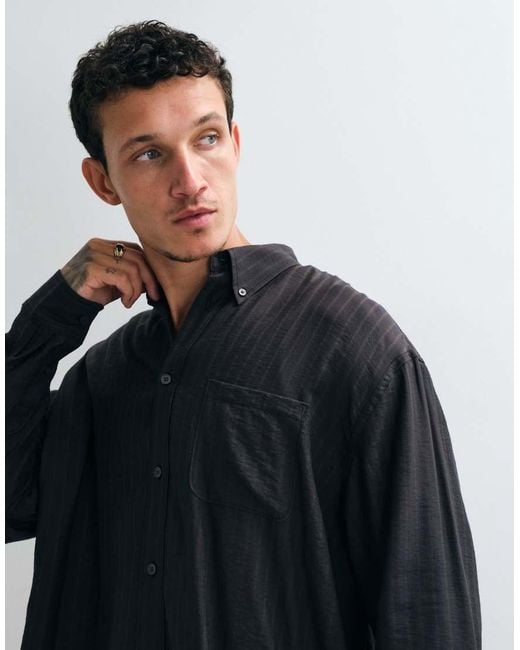Weekday Blue Oversized Slouchy Fit Shirt for men