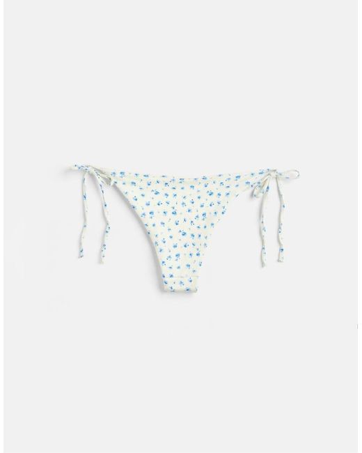 Pull&Bear Blue Floral Print Triangle Bikini Top