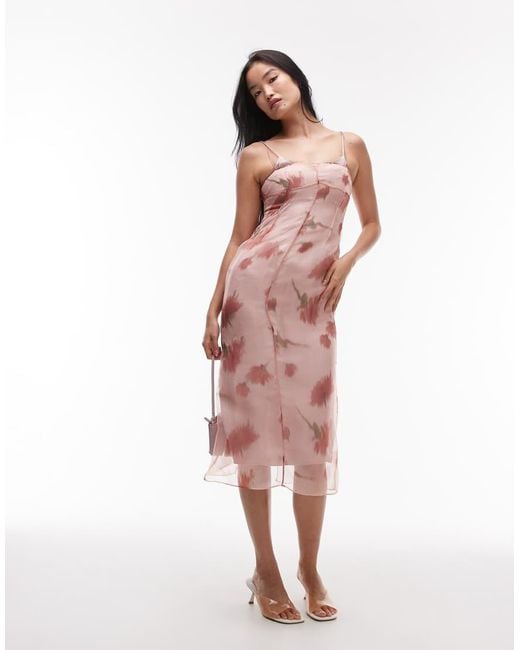 Mango Double Layered V-neck Midi Dress