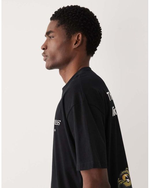 ASOS Black Oversized T-shirt With Guinness Print for men