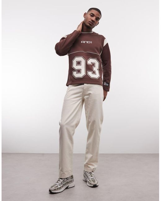 AND1 Purple 93 Logo Panel Sweatshirt for men