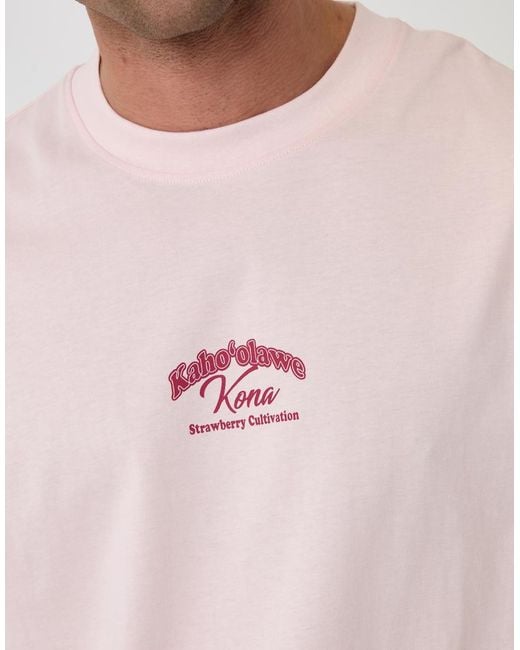 Threadbare Pink Relaxed Fit Graphic Cotton T-Shirt for men