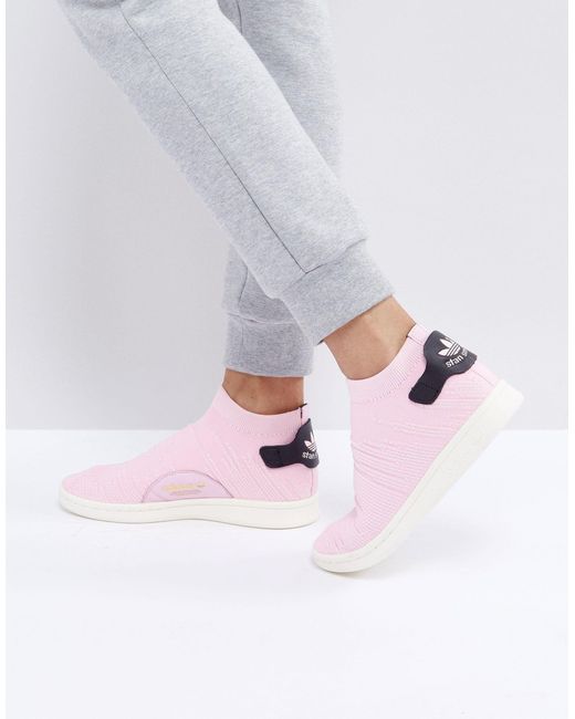 Stan Smith Primeknit - Baskets chaussettes adidas Originals en coloris Rose  | Lyst