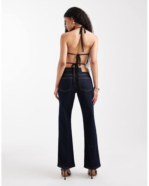 ASOS Blue Asos Design Petite Comfort Stretch Straight Leg Jeans