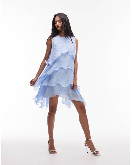 & Other Stories Blue – fließendes midikleid aus chiffon