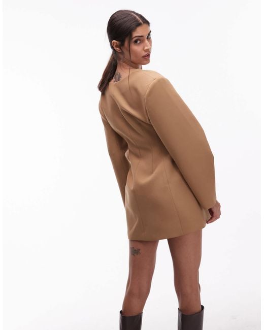 ASOS Brown Moulded Hip Tailored Mini Dress