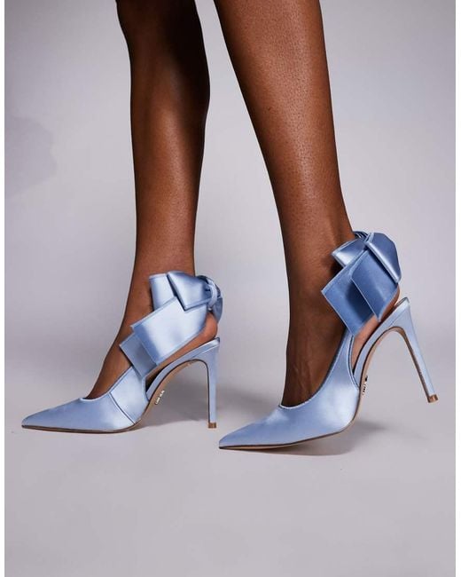 Steve Madden Purple Sling Back Heels With Bow Detail