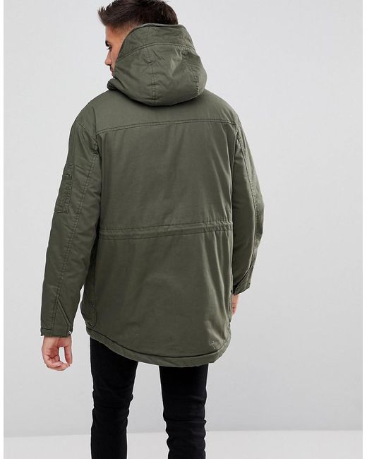 Parka caqui de Pull Bear de hombre de color Verde Lyst