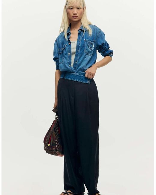 Desigual Blue Tailored Pants Combined