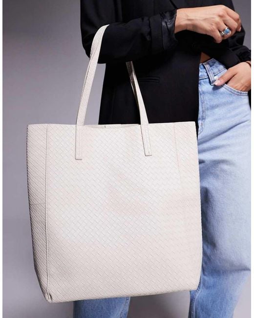SIMMI Blue Annie Large Woven Tote Bag