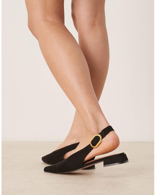 ASOS Natural – leonora – ballerinas aus wildlederimitat