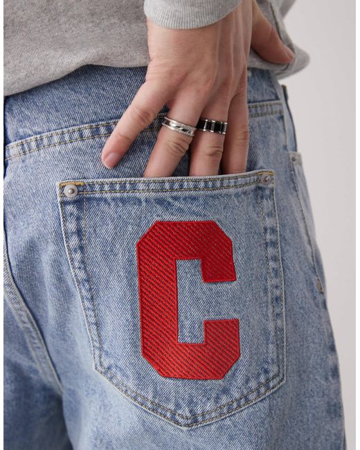 ICECREAM White Running Dog Denim Shorts for men