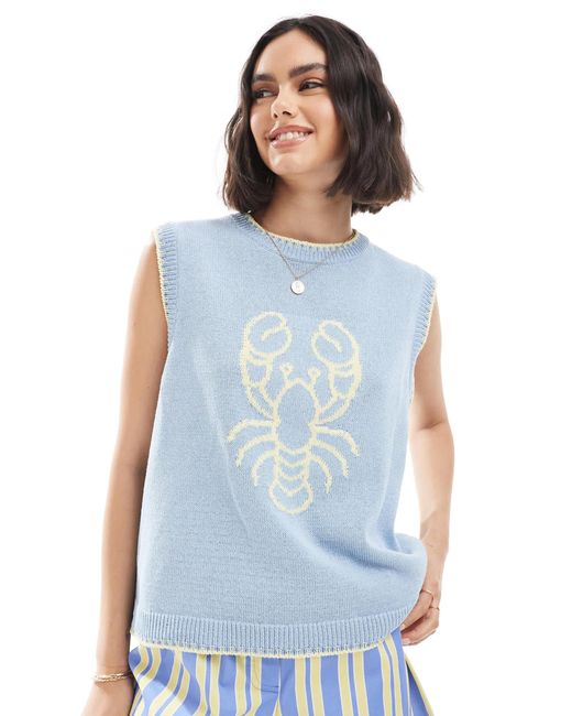ASOS Blue – gestricktes tanktop