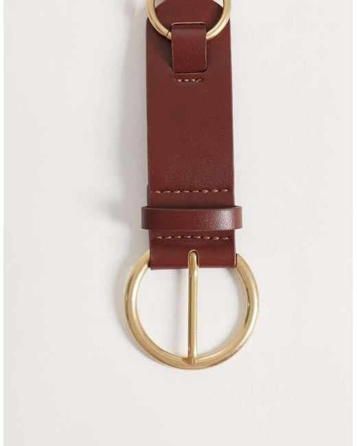 Mango Brown Gold Hoop Detail Belt