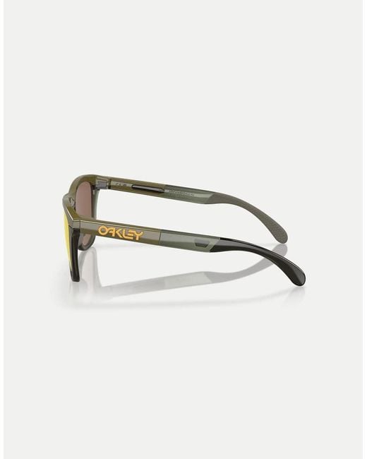 Oakley Yellow Frogskins Range Round Polarised Sunglasses With Mirrored Lens for men