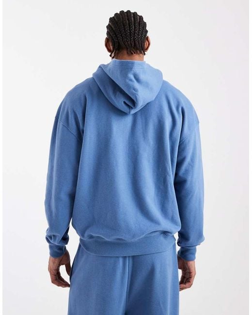 Hollister Blue Chest Logo French Terry Zip Through Hoodie Co-ord for men