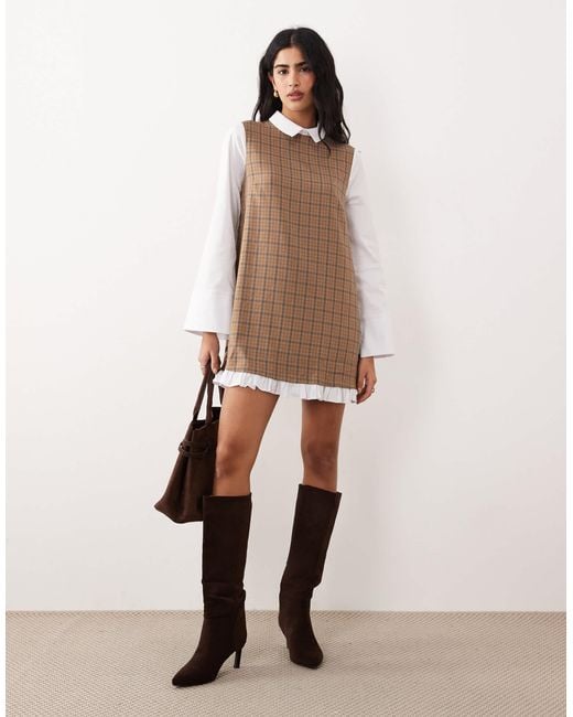 ASOS Natural Mini Shirt Dress