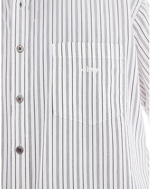 Obey White Yarn Dye Short Sleeve Stripe Shirt for men