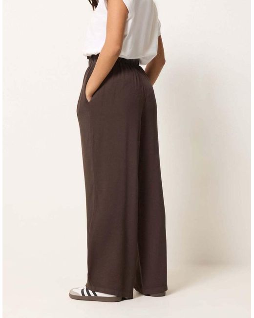 PixieGirl Natural Petite Wide Leg Trousers